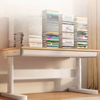 Kids Writing Desk with Adjustable Height, Wood Top & Integrated Storage