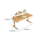 Kids Writing Desk with Adjustable Height, Wood Top & Integrated Storage Dimensions