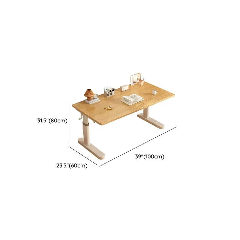 Kids Writing Desk with Adjustable Height, Wood Top & Integrated Storage Dimensions