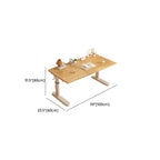 Kids Writing Desk with Adjustable Height, Wood Top & Integrated Storage Dimensions