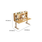 Kids Writing Desk with Adjustable Height, Wood Top & Integrated Storage Dimensions