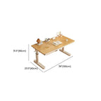 Kids Writing Desk with Adjustable Height, Wood Top & Integrated Storage Dimensions