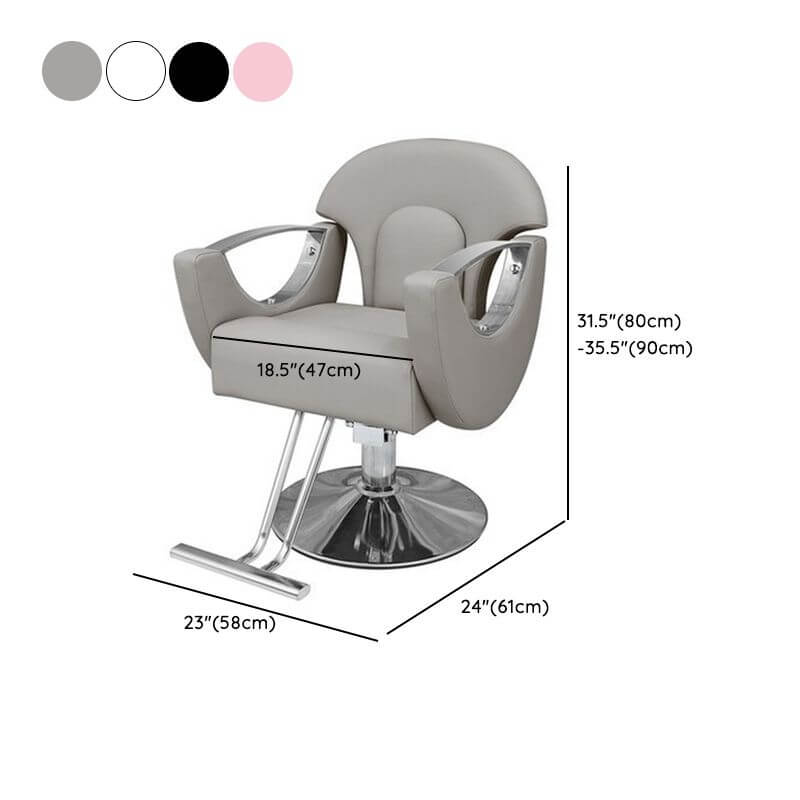 L-Shape Stain Resistant Solid Color Metal Barber Chair with Foot Rest & Full Back Barber Chairs Dimensions