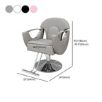 L-Shape Stain Resistant Solid Color Metal Barber Chair with Foot Rest & Full Back Barber Chairs Dimensions