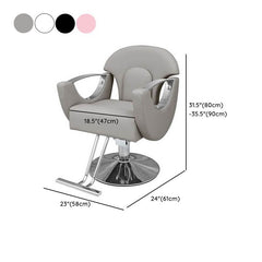 L-Shape Stain Resistant Solid Color Metal Barber Chair with Foot Rest & Full Back Barber Chairs Dimensions
