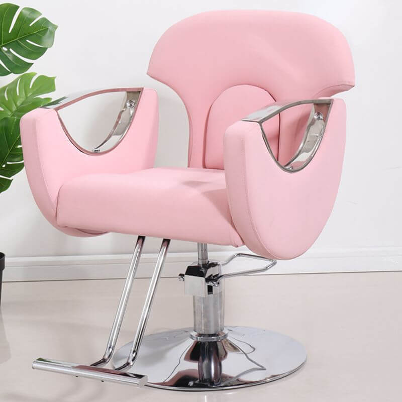 L-förmiger Barbersessel in Uni-Farbe mit fleckenbeständigem Metallgestell, Fußstütze & voller Rückenlehne Barbersessel Zweitbild