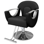 L-Shape Stain Resistant Solid Color Metal Barber Chair with Foot Rest & Full Back Barber Chairs