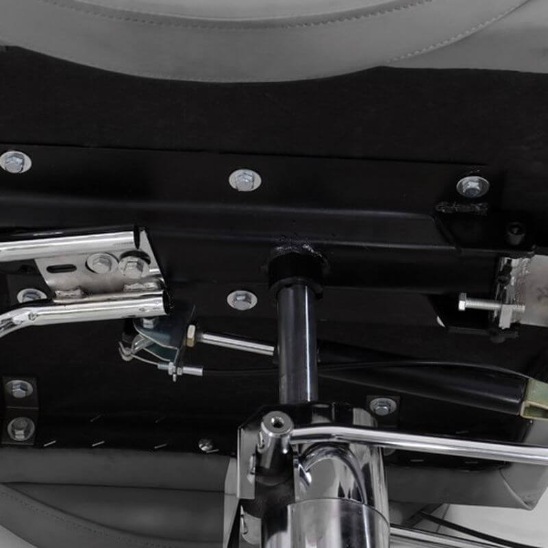 L-Shape Stain Resistant Solid Color Metal Barber Chair with Foot Rest & Full Back Barber Chairs