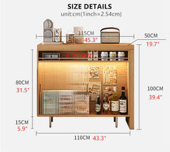 L-Shaped Bar Table With Wine Rack And Storage Cabinets