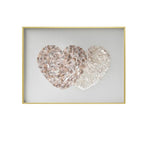 Layered Double Heart Mother of Pearl Wall Art with Gold Frame