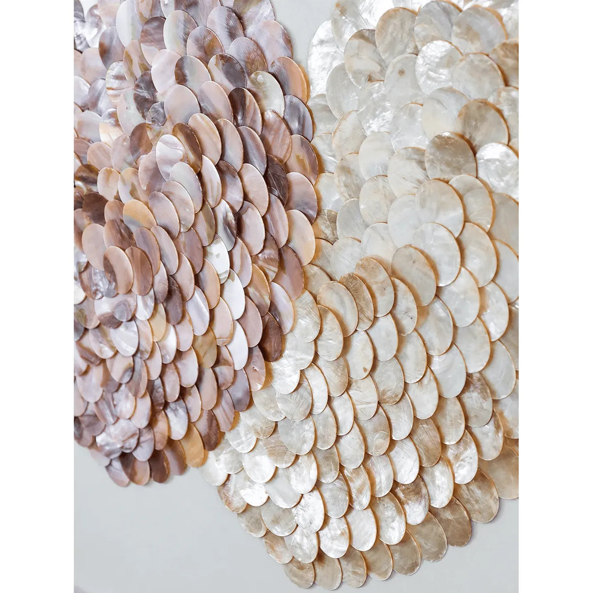 Layered Double Heart Mother of Pearl Wall Art with Gold Frame