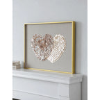 Layered Double Heart Mother of Pearl Wall Art with Gold Frame Main Product Image