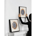 Layered Mother of Pearl Wall Art, Blue Motif Framed Handmade Series