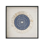 Layered Mother of Pearl Wall Art, Blue Motif Framed Handmade Series