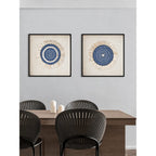 Layered Mother of Pearl Wall Art, Blue Motif Framed Handmade Series