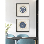 Layered Mother of Pearl Wall Art, Blue Motif Framed Handmade Series Main Product Image