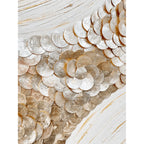 Layered Mother of Pearl Wall Art With Gold Swirl Texture for Hallways