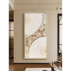 Layered Mother of Pearl Wall Art With Gold Swirl Texture for Hallways Main Product Image