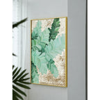 Layered Tropical Leaf Mother of Pearl Wall Art With Gold Frame
