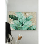 Layered Tropical Leaf Mother of Pearl Wall Art With Gold Frame Main Product Image