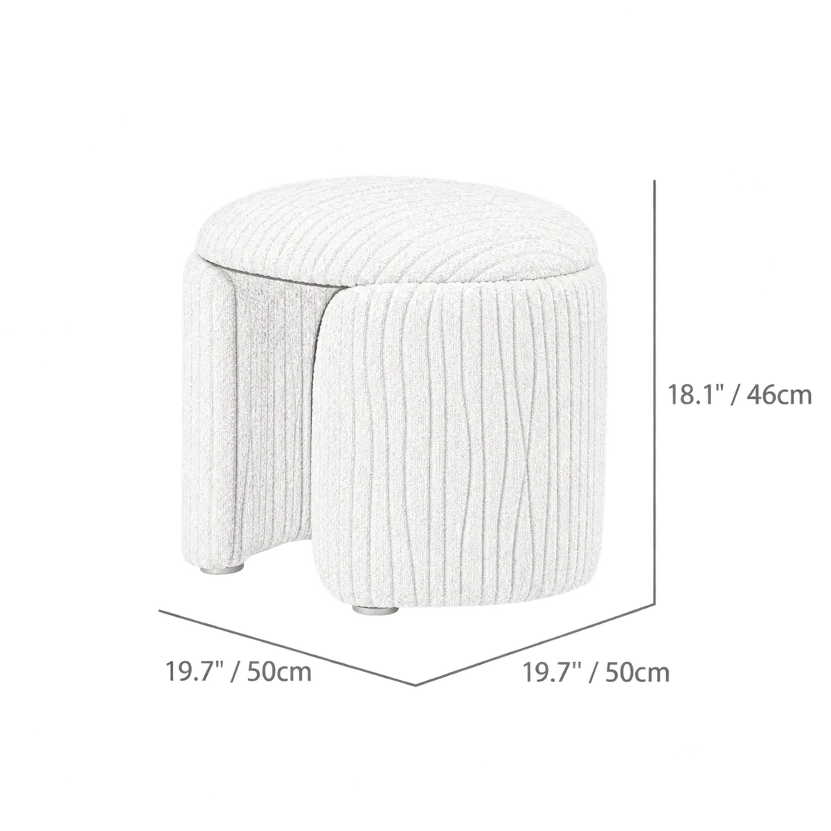 Leaf Sculptural Accent Chair and Ottoman Series, Curved Wood or Pleated Upholstery Dimensions