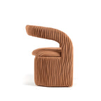 Leaf Sculptural Accent Chair and Ottoman Series, Curved Wood or Pleated Upholstery