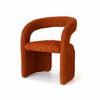 Leaf Sculptural Accent Chair and Ottoman Series, Curved Wood or Pleated Upholstery