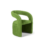 Leaf Sculptural Accent Chair and Ottoman Series, Curved Wood or Pleated Upholstery