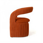 Leaf Sculptural Accent Chair and Ottoman Series, Curved Wood or Pleated Upholstery