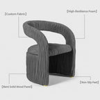 Leaf Sculptural Accent Chair and Ottoman Series, Curved Wood or Pleated Upholstery