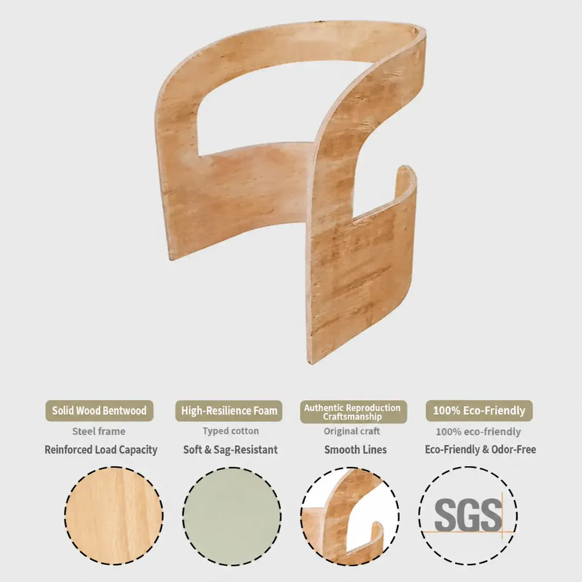 Leaf Sculptural Accent Chair and Ottoman Series, Curved Wood or Pleated Upholstery