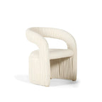 Leaf Sculptural Accent Chair and Ottoman Series, Curved Wood or Pleated Upholstery