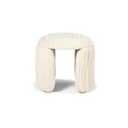 Leaf Sculptural Accent Chair and Ottoman Series, Curved Wood or Pleated Upholstery
