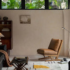 Leather Accent Chair with Zitan Wood Frame - Black/Brown