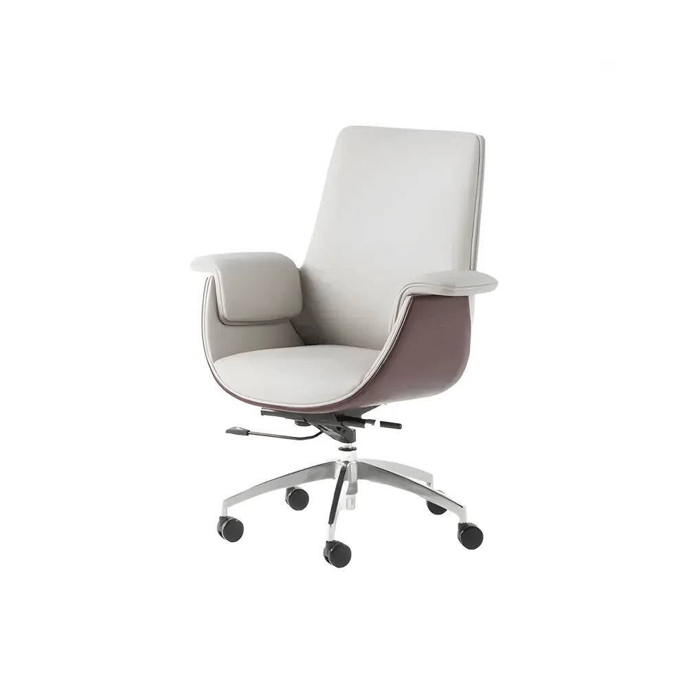 Leather Office Chair Series with Sculpted Arms, High-Back and Swivel Options