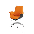 Leather Office Chair Series with Sculpted Arms, High-Back and Swivel Options