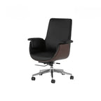 Leather Office Chair Series with Sculpted Arms, High-Back and Swivel Options