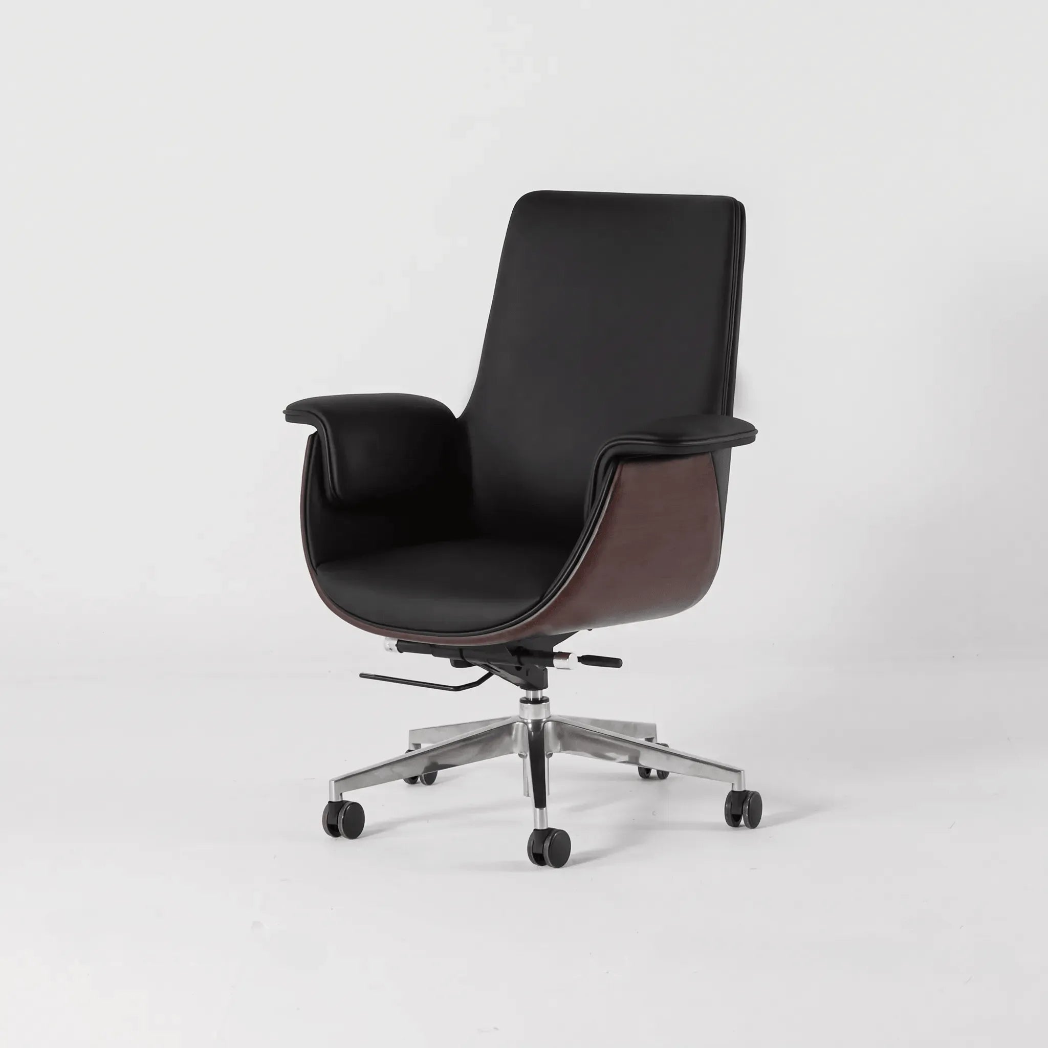 Leather Office Chair Series with Sculpted Arms, High-Back and Swivel Options Main Product Image