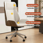 Leather Office Chair Series with Walnut Wood Trim, Reclining High or Low Back