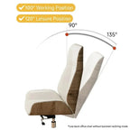 Leather Office Chair with Walnut Wood Trim, Reclining High or Low Back