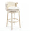 Leather Wingback Swivel Bar Stool with Nailhead Trim and Solid Wood Base