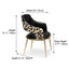 Leopard Dining Chair Series With Black Leather and Brushed Gold Frame Dimensions