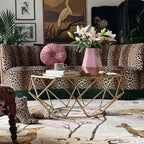 Leopard Jacquard Velvet Tassel Sofa Series With Curved Lounge Silhouette