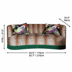 Leopard Jacquard Velvet Tassel Sofa Series With Curved Lounge Silhouette Dimensions