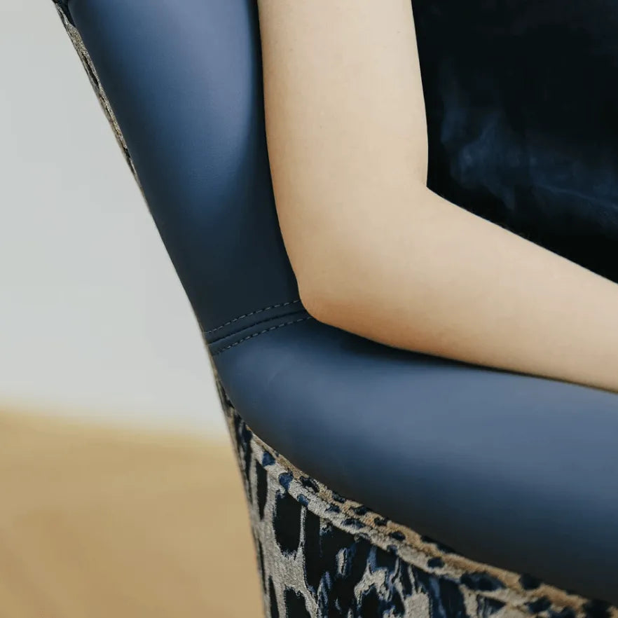 Leopard Jacquard Wingback Accent Chair Series with Woven Texture