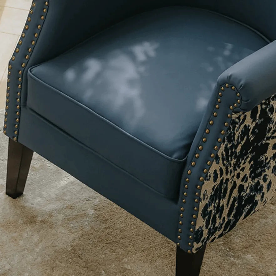 Leopard Jacquard Wingback Accent Chair Series with Woven Texture