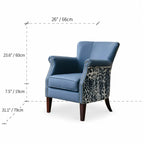Leopard Jacquard Wingback Accent Chair Series with Woven Texture Dimensions