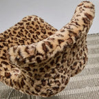 Leopard, Mink and Alpaca Pattern Bar Stool with Sculptural Swivel Lift