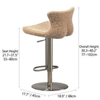 Leopard, Mink and Alpaca Pattern Bar Stool with Sculptural Swivel Lift
