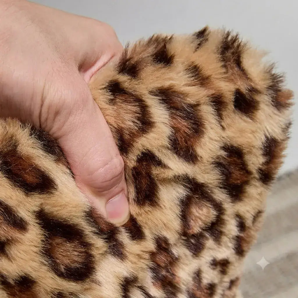 Leopard, Mink and Alpaca Pattern Bar Stool with Sculptural Swivel Lift